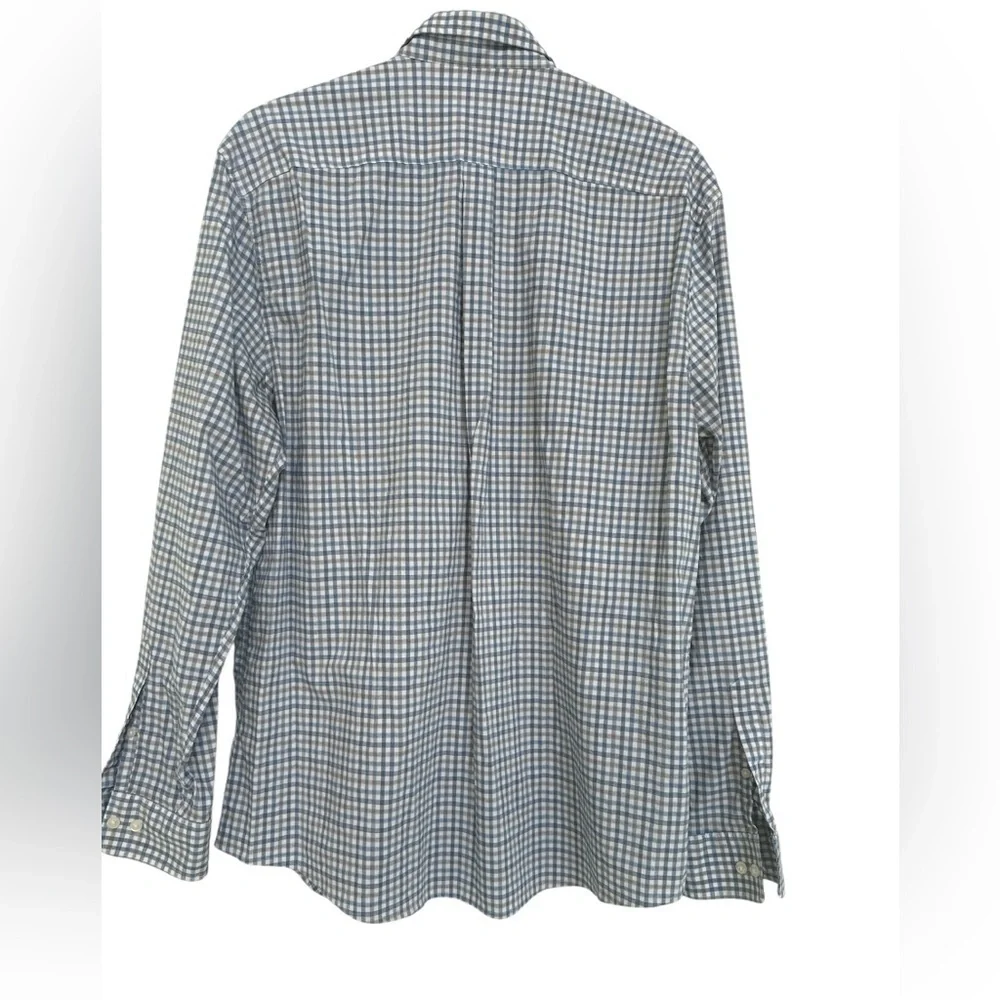 johnnie-O Navy and White Plaid Button Down Shirt